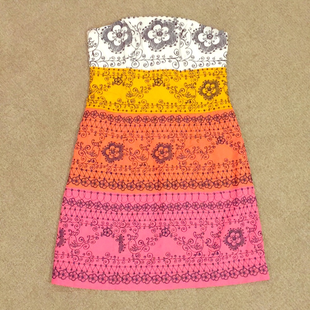 Lilly Pulitzer strapless embroidered dress